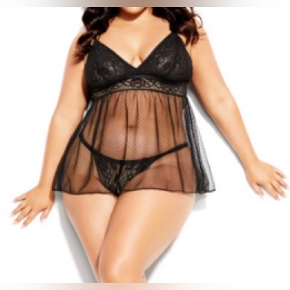 City Chic 14 plus 1X babydoll Nighty outfit NEW